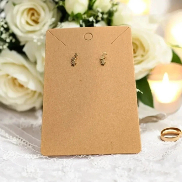 Gold Plated Stars Stud Earrings - Picture 1 of 2